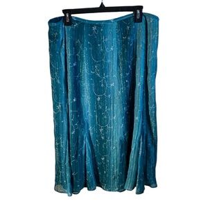 J H Collectibles beautiful teal and aqua skirt Size 14